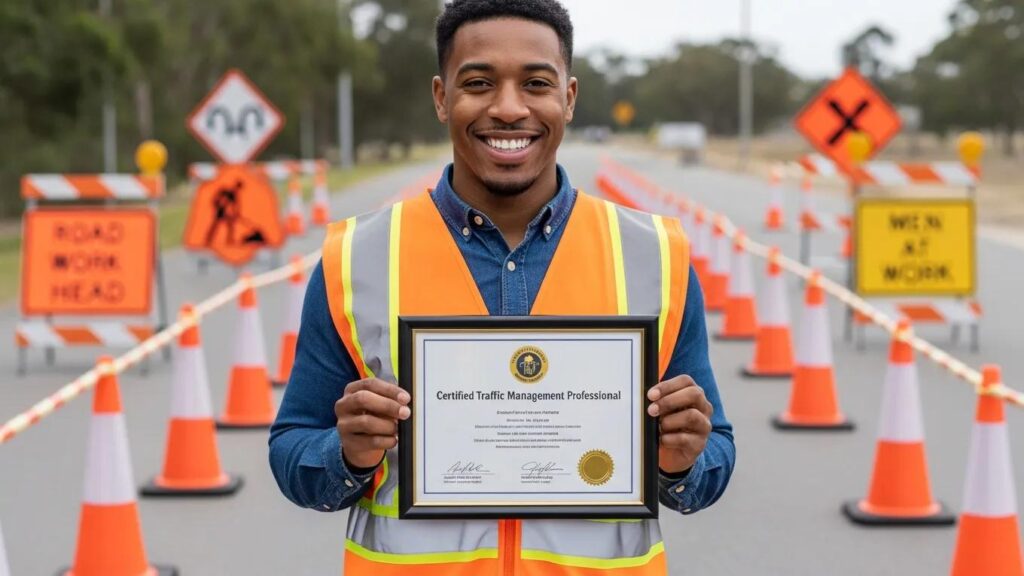 How to Enroll in TMI 1 Course in Adelaide 2 Certified traffic management professional displaying their TMI 1 certificate