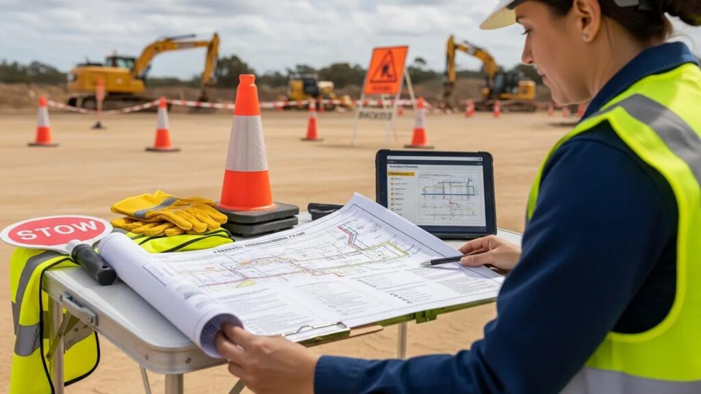 Reviewing a traffic management plan to ensure compliance with standards